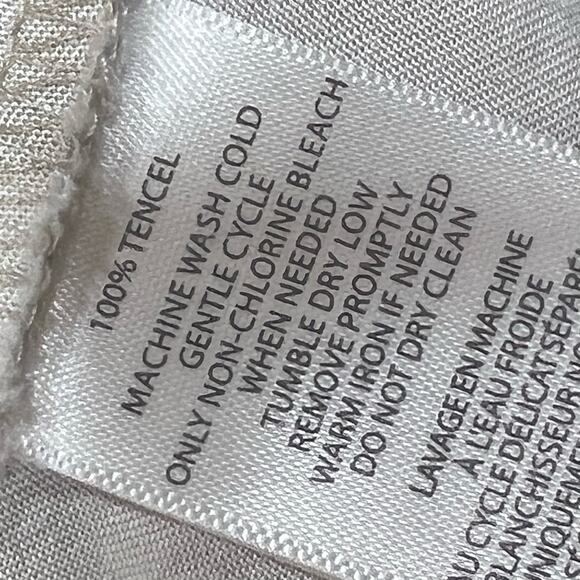 Beach Lunch Lounge Size Medium Tan White Tie Dye Pants Pockets Paper Bag Waist - Picture 9 of 9